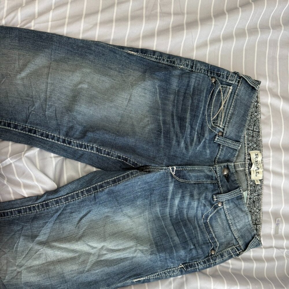 Ariat Jeans Women's 30R Blue Ocean Boot cut Mid Rise REAL DENIM